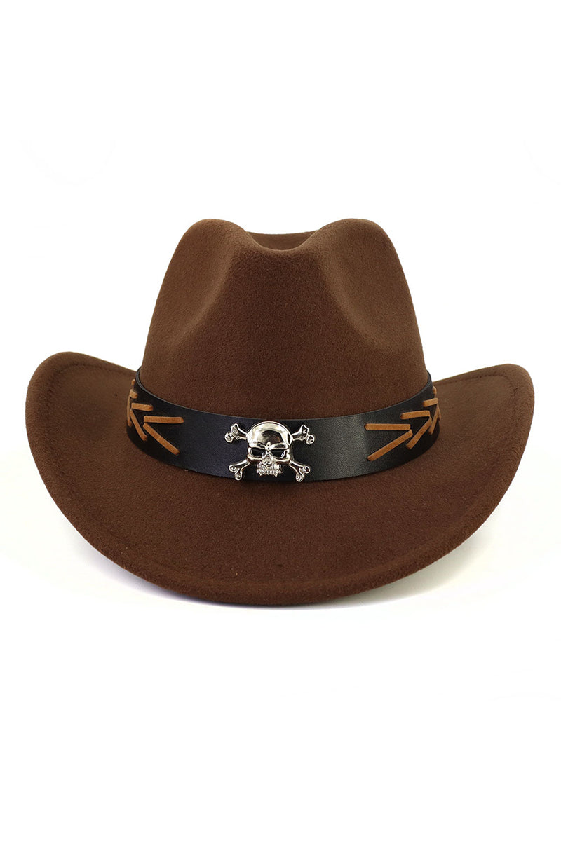 WOMEN SKULL BELT JAZZ COWBOY HAT