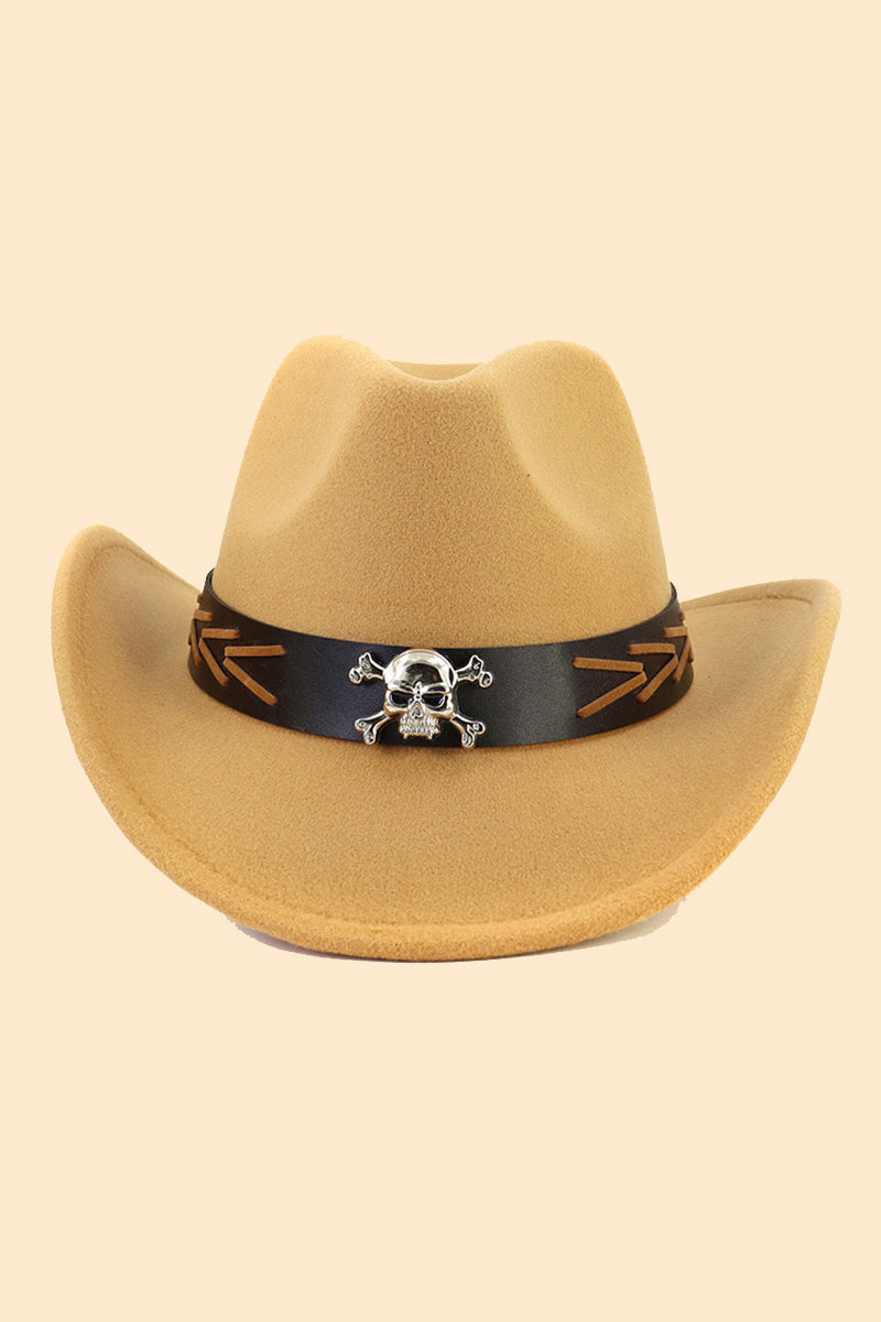 WOMEN SKULL BELT JAZZ COWBOY HAT