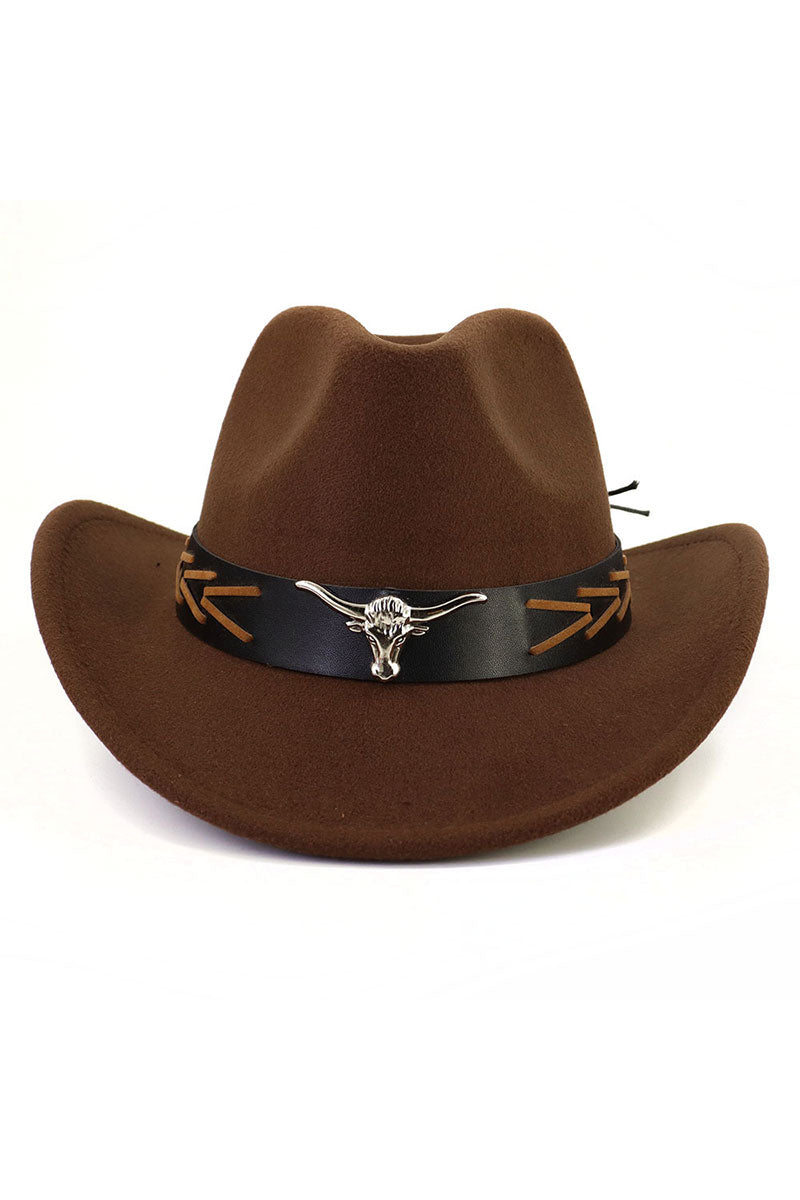 WOMEN WIDE BELT JAZZ COWBOY HAT