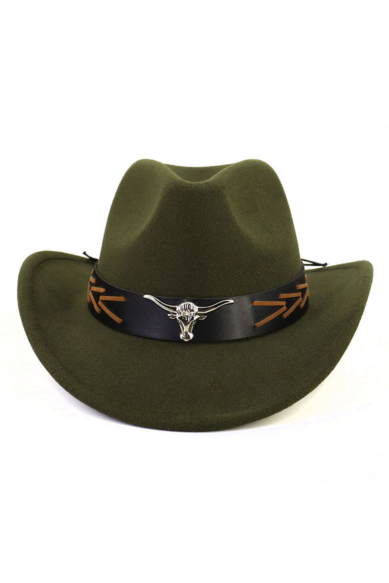 WOMEN WIDE BELT JAZZ COWBOY HAT