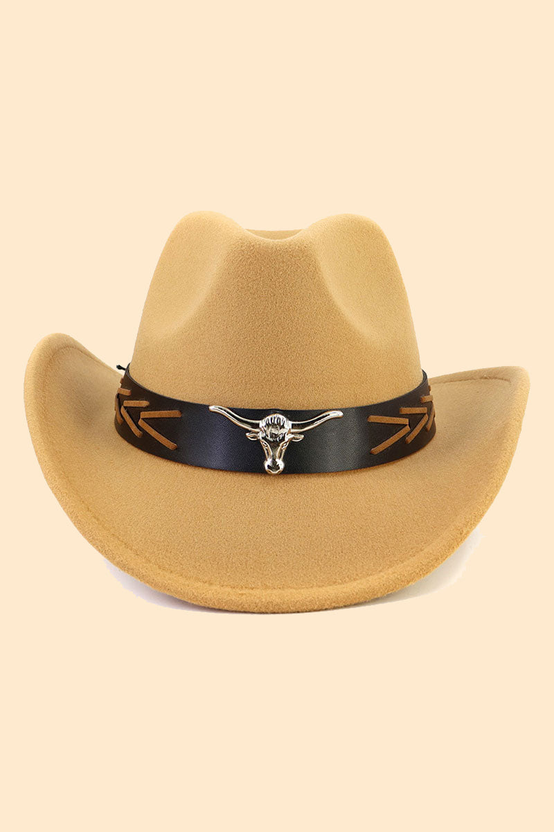 WOMEN WIDE BELT JAZZ COWBOY HAT