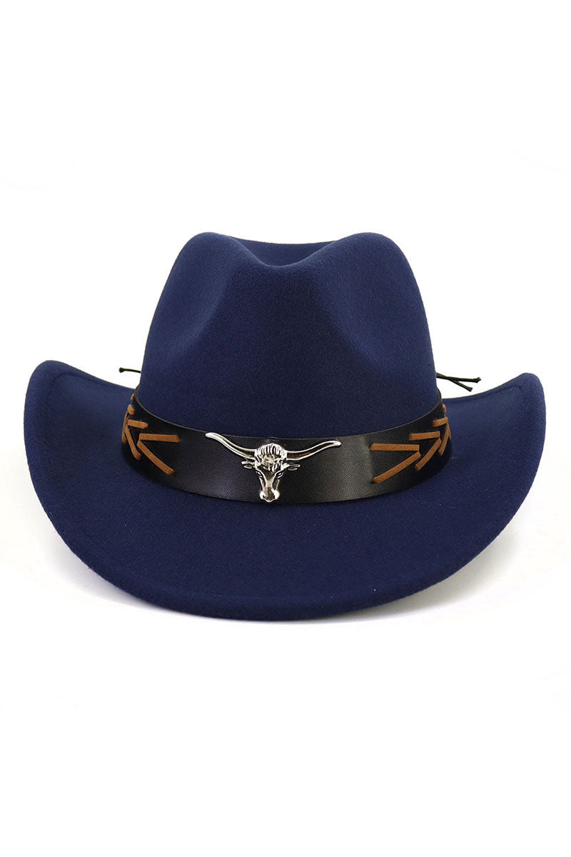 WOMEN WIDE BELT JAZZ COWBOY HAT