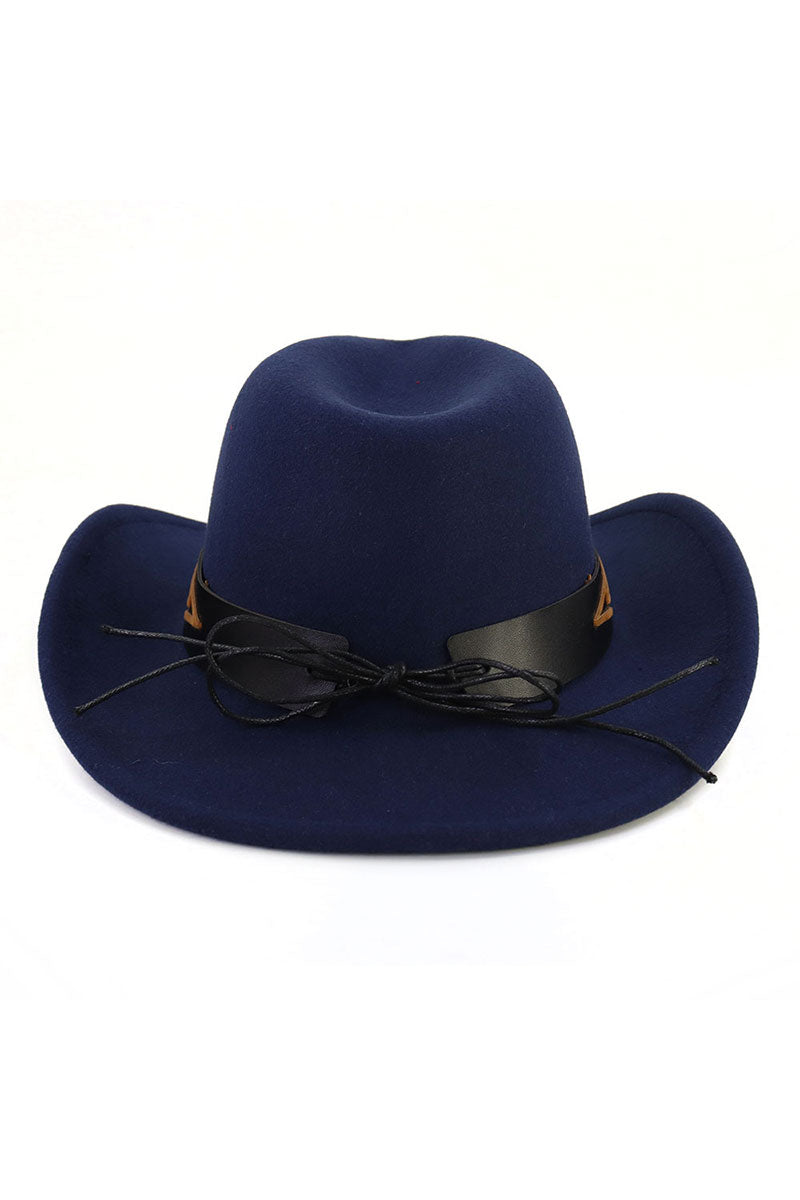 WOMEN WIDE BELT JAZZ COWBOY HAT