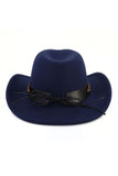 WOMEN WIDE BELT JAZZ COWBOY HAT