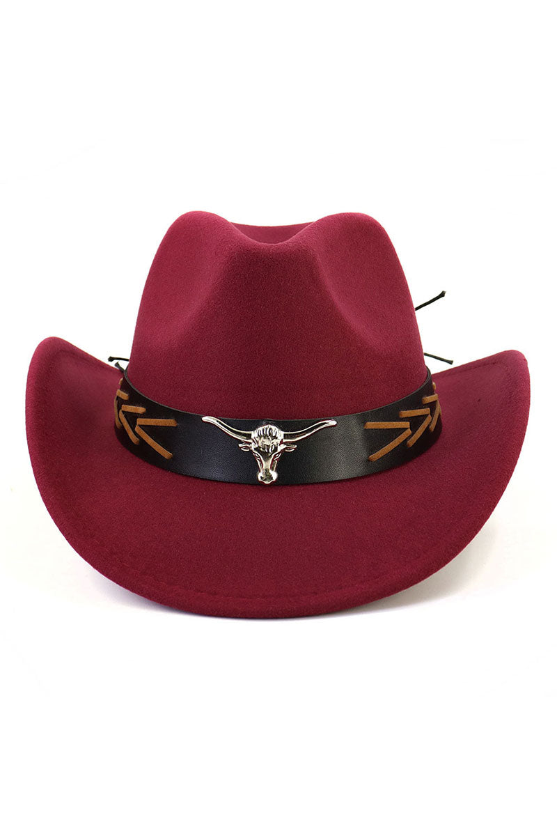 WOMEN WIDE BELT JAZZ COWBOY HAT