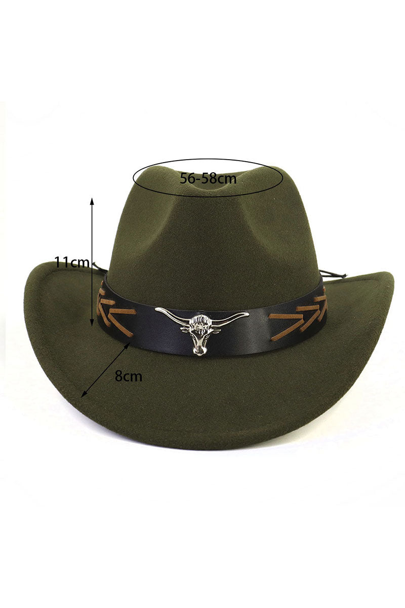 WOMEN WIDE BELT JAZZ COWBOY HAT