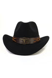 WOMEN RETRO WESTERN WIDE BELT COWBOY HAT