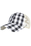 PLAID MESH BACK TRENDY CAP