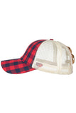 PLAID MESH BACK TRENDY CAP