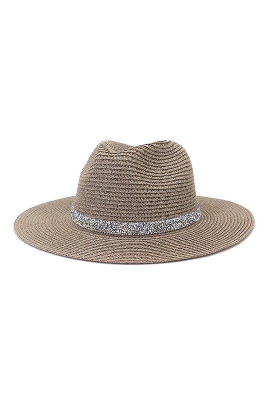 FASHION MASONRY JAZZ RHINESTONE STRAW HAT