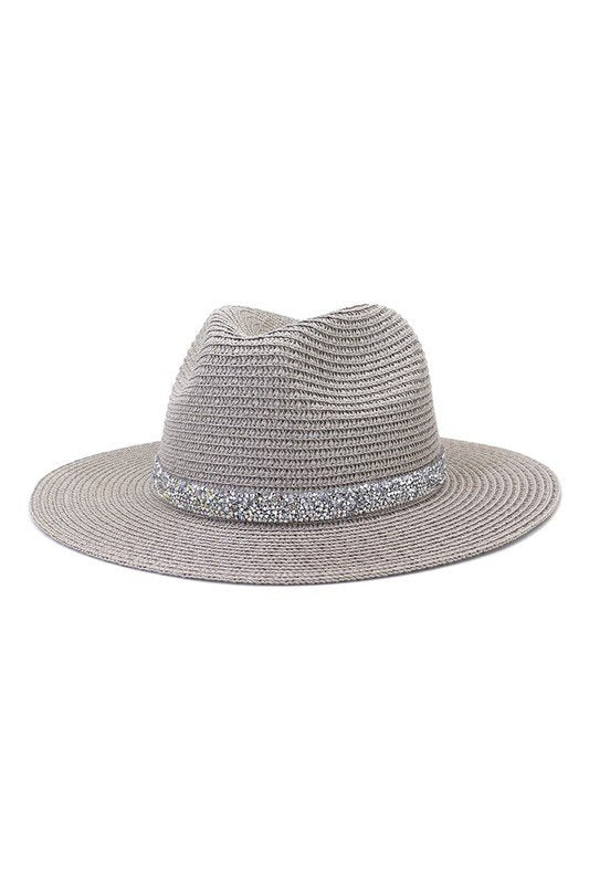 FASHION MASONRY JAZZ RHINESTONE STRAW HAT