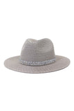 FASHION MASONRY JAZZ RHINESTONE STRAW HAT