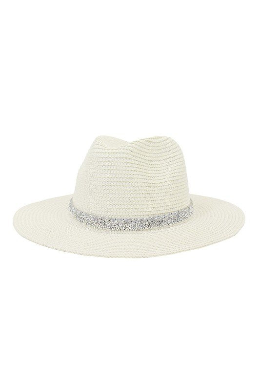 FASHION MASONRY JAZZ RHINESTONE STRAW HAT