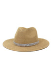 FASHION MASONRY JAZZ RHINESTONE STRAW HAT