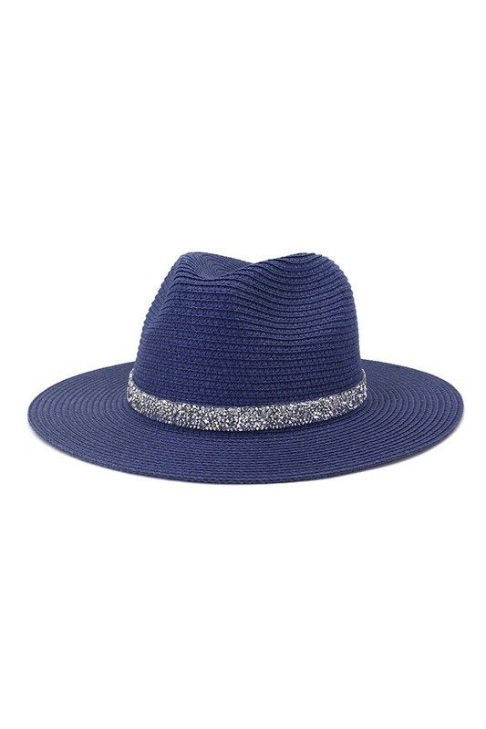 FASHION MASONRY JAZZ RHINESTONE STRAW HAT