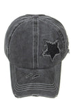 DENIM GRUNGE CASUAL BALL CAP