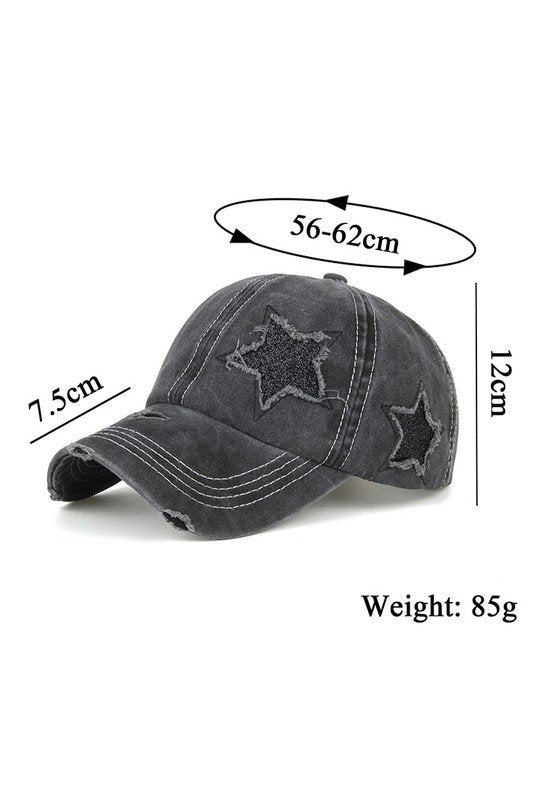 DENIM GRUNGE CASUAL BALL CAP