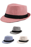 FASHION TRENDY STRIPE FEDORA