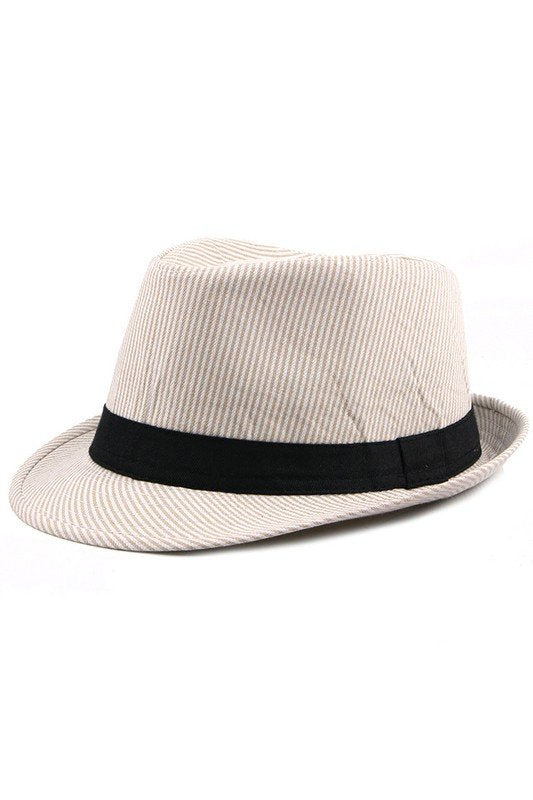 FASHION TRENDY STRIPE FEDORA