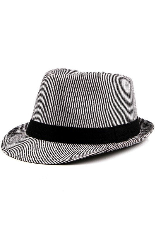 FASHION TRENDY STRIPE FEDORA