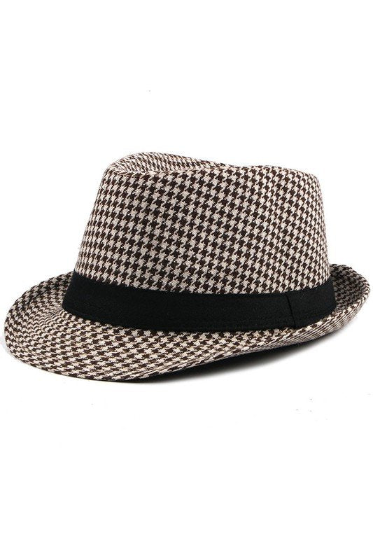 HOUND PATTERN FASHION JAZZ FEDORA