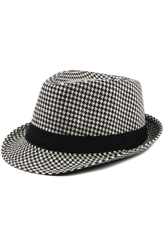 HOUND PATTERN FASHION JAZZ FEDORA