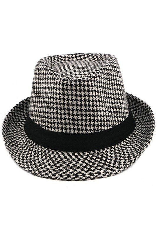 HOUND PATTERN FASHION JAZZ FEDORA