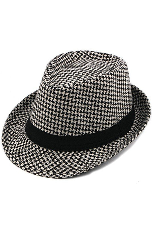 HOUND PATTERN FASHION JAZZ FEDORA