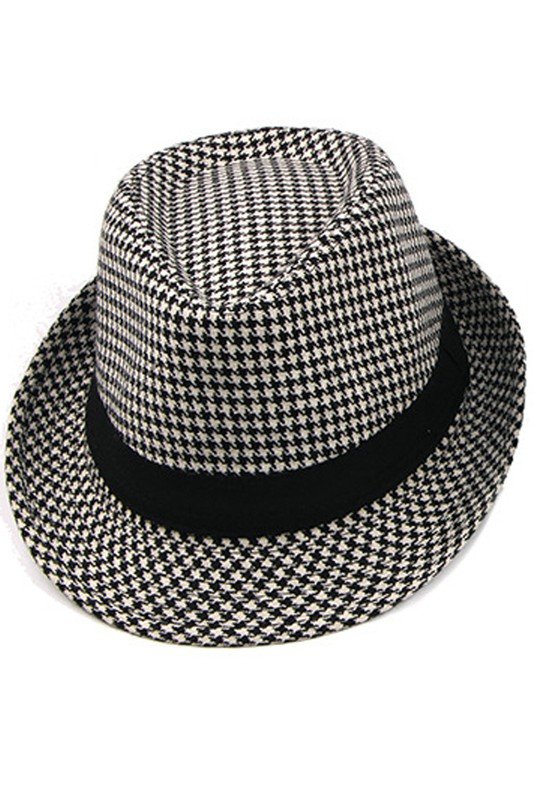 HOUND PATTERN FASHION JAZZ FEDORA