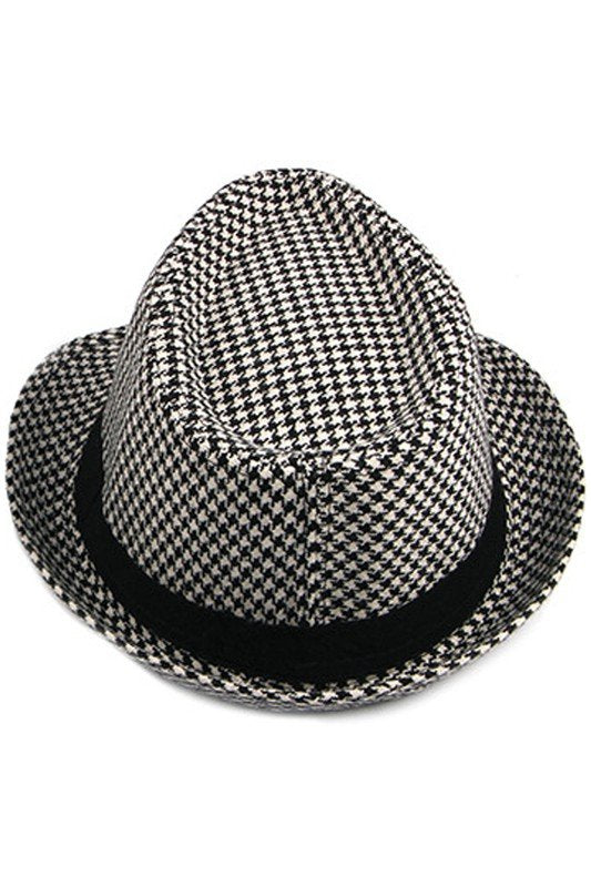 HOUND PATTERN FASHION JAZZ FEDORA