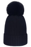 SOLID SIMPLE BASIC POM POM KNIT BEANIE