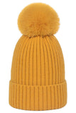 SOLID SIMPLE BASIC POM POM KNIT BEANIE