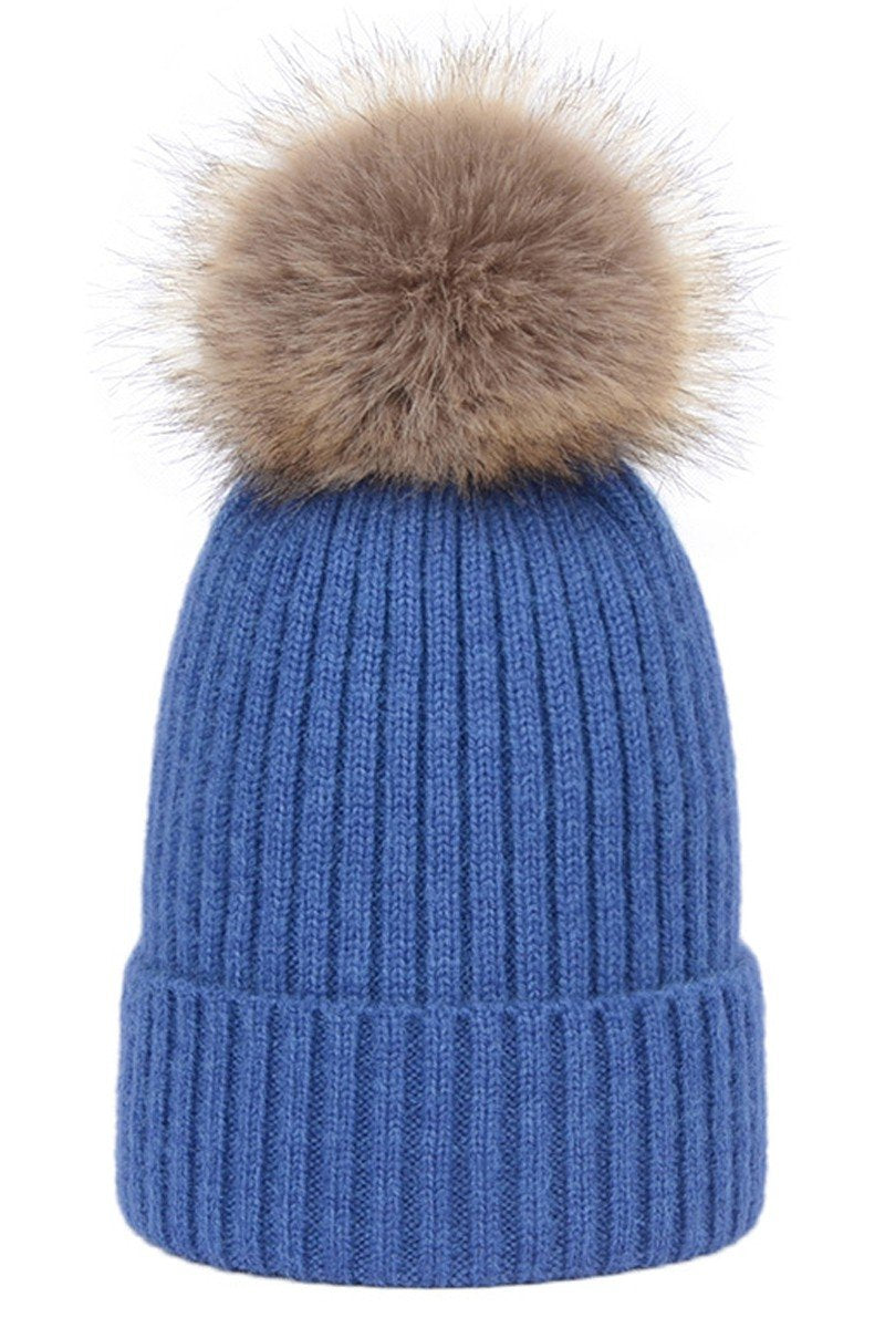 FLUFFY BALL KNIT BEANIE