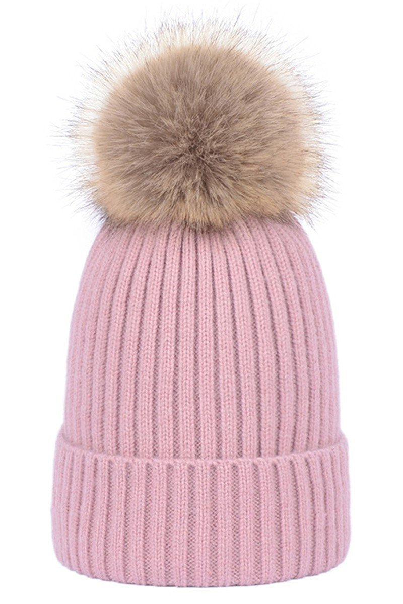 FLUFFY BALL KNIT BEANIE