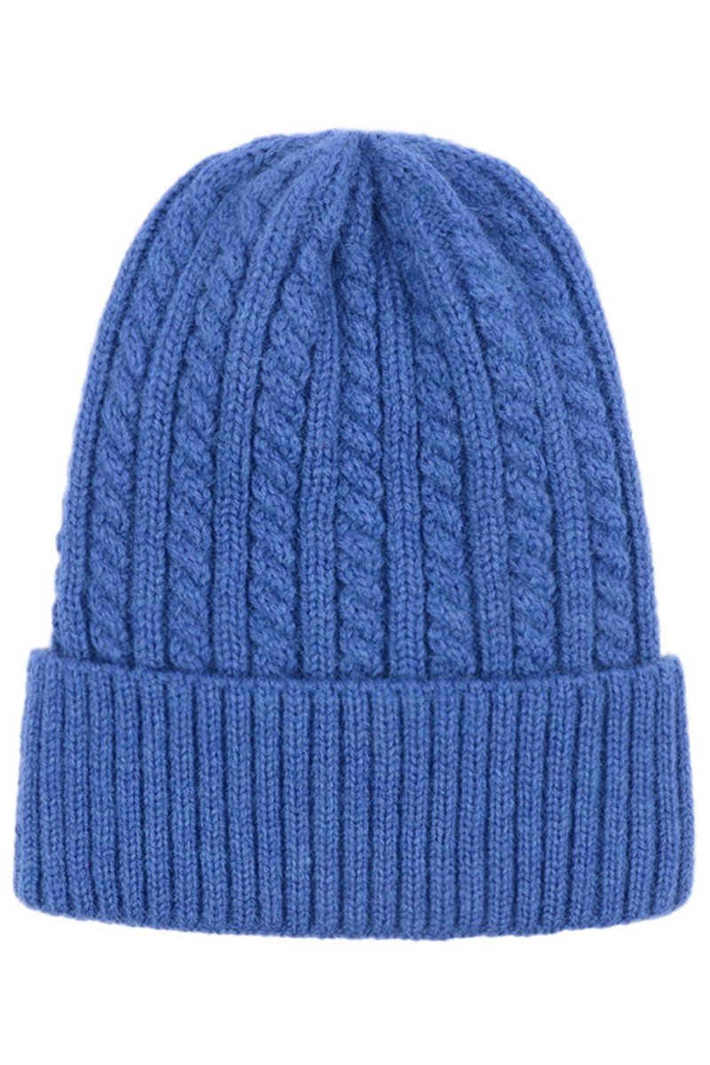 SOLID BASIC TWISTED KNIT BEANIE