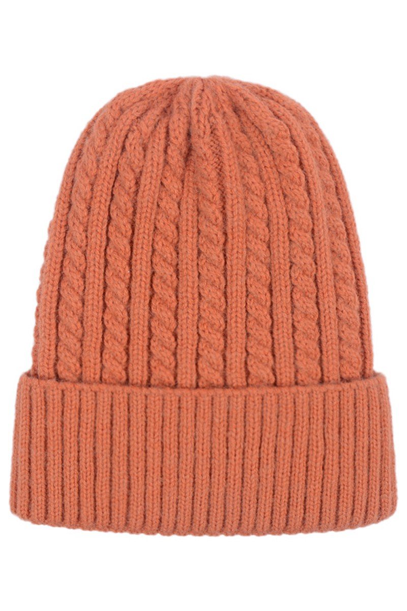 SOLID BASIC TWISTED KNIT BEANIE