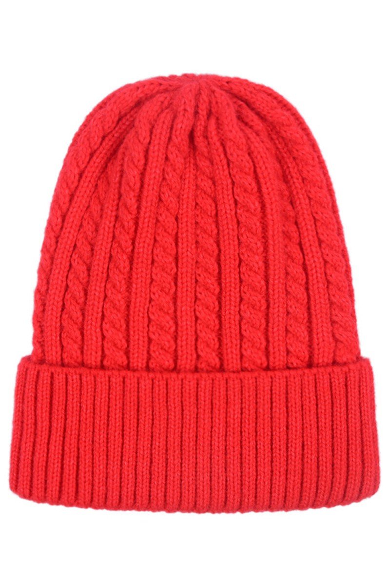 SOLID BASIC TWISTED KNIT BEANIE