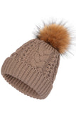 FLUFFY POM POM BASIC TWISTED KNIT BEANIE