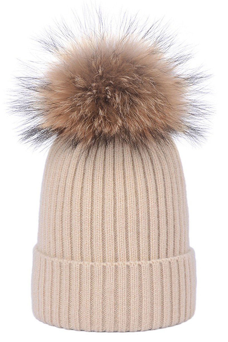 SIMPLE FASHION POM POM KNIT BEANIE