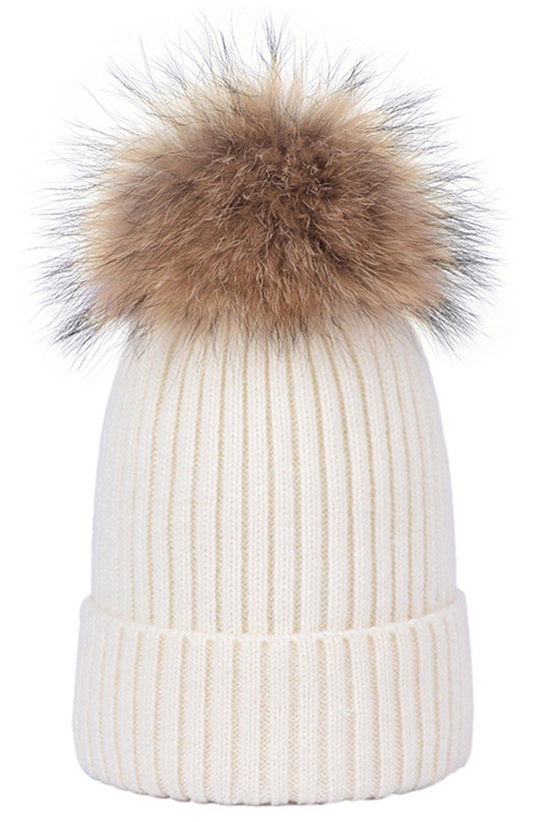 SIMPLE FASHION POM POM KNIT BEANIE