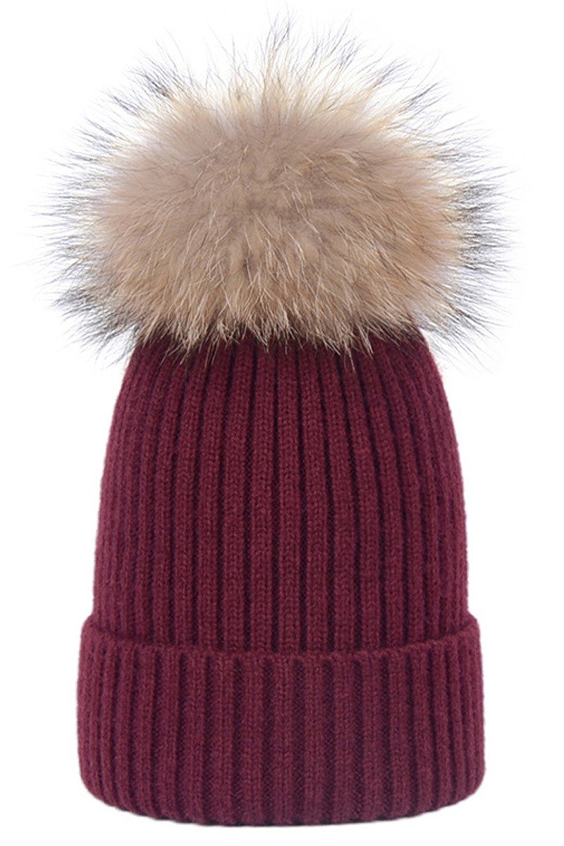 SIMPLE FASHION POM POM KNIT BEANIE