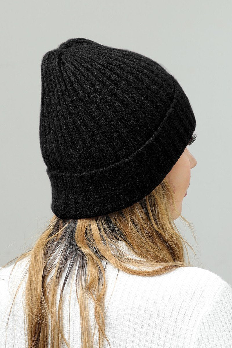 SOLID TRENDY ROLLUP KNIT BEANIE