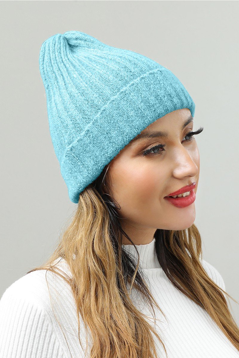 SOLID TRENDY ROLLUP KNIT BEANIE