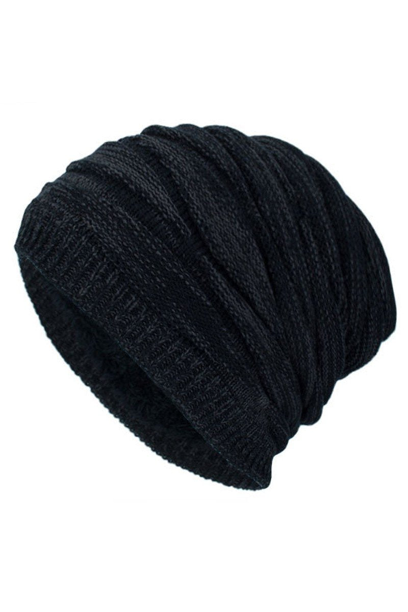 SIMPLE TRENDY WRINKLED KNIT BEANIE