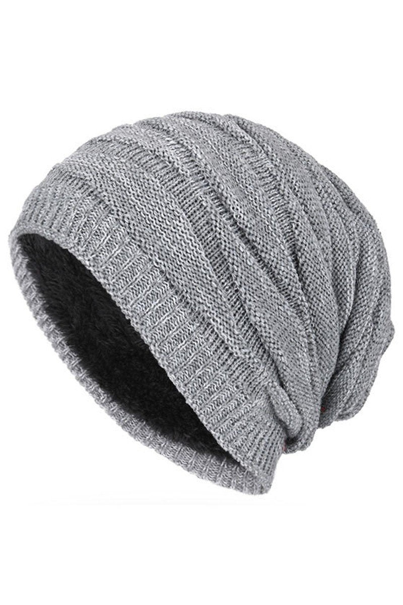 SIMPLE TRENDY WRINKLED KNIT BEANIE