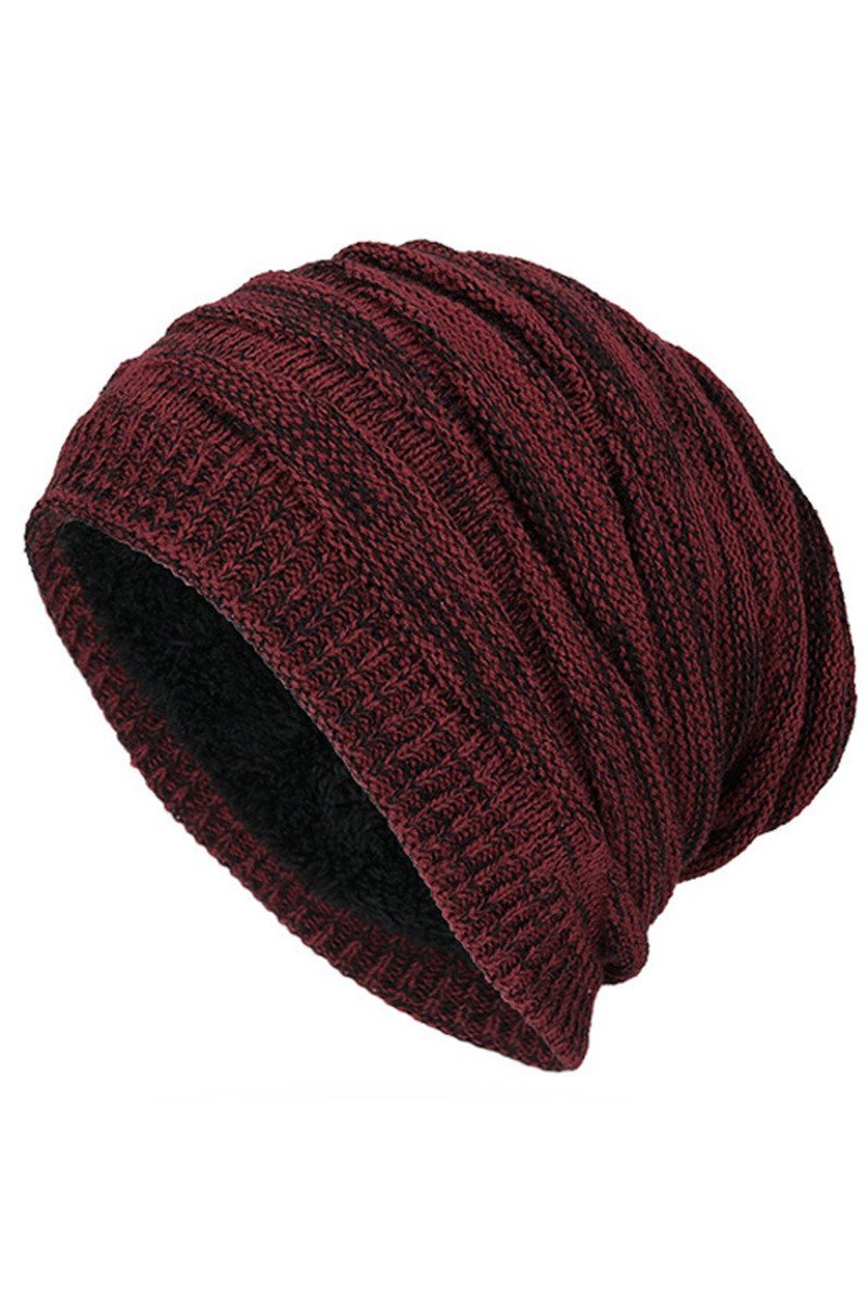 SIMPLE TRENDY WRINKLED KNIT BEANIE