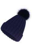 FLUFFY BALL SIMPLE BASIC KNIT BEANIE