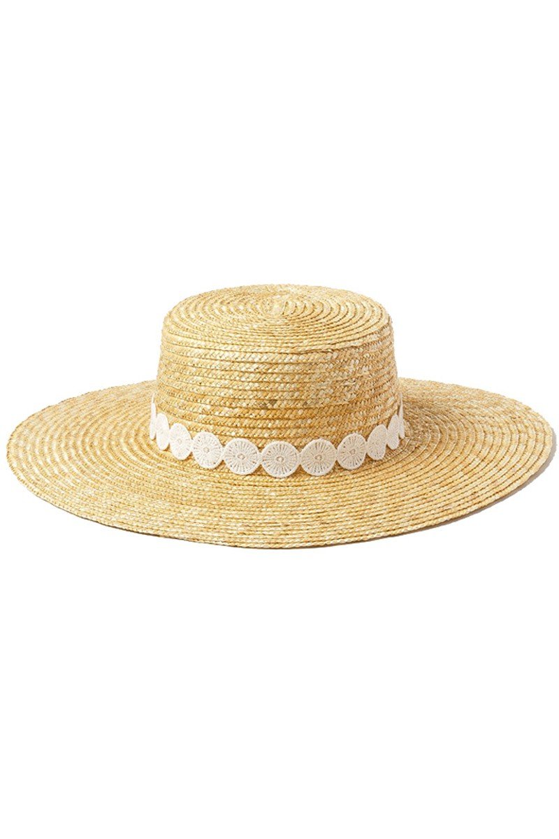 CASUAL FASHION LACE DECKED STRAW HAT