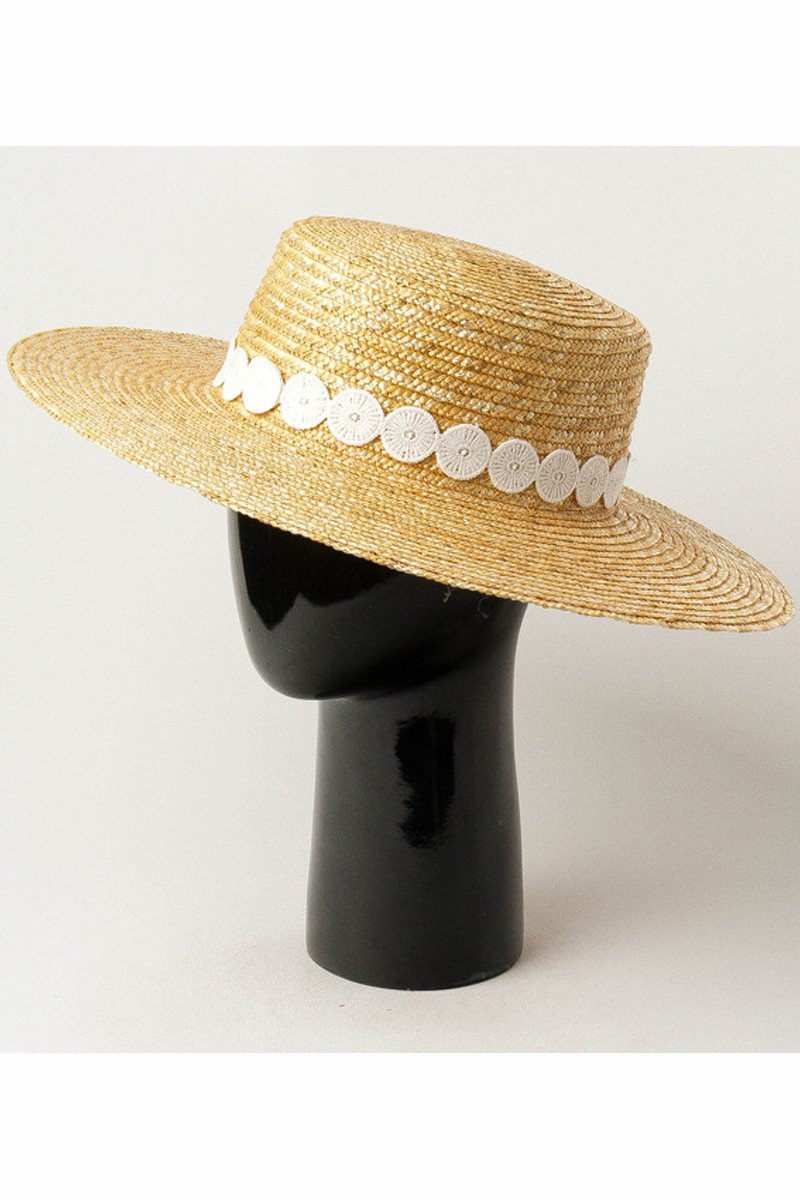 CASUAL FASHION LACE DECKED STRAW HAT