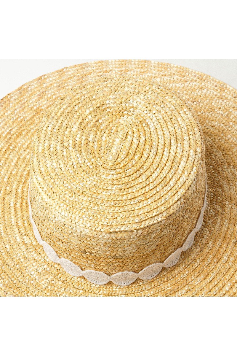CASUAL FASHION LACE DECKED STRAW HAT